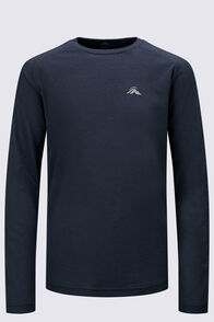 Macpac Kids' Cass Long-Sleeve T-Shirt, BLACK MARLE, hi-res