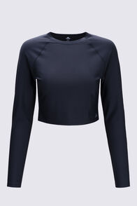 Macpac Women's Cropped Rash Top, Black, hi-res