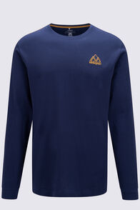 Macpac Men's Vintage Embroidered Fairtrade Organic Cotton Long Sleeve T-Shirt, Navy Iris, hi-res