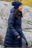 Macpac Women's Thebe long Down Coat, Baritone Blue, hi-res