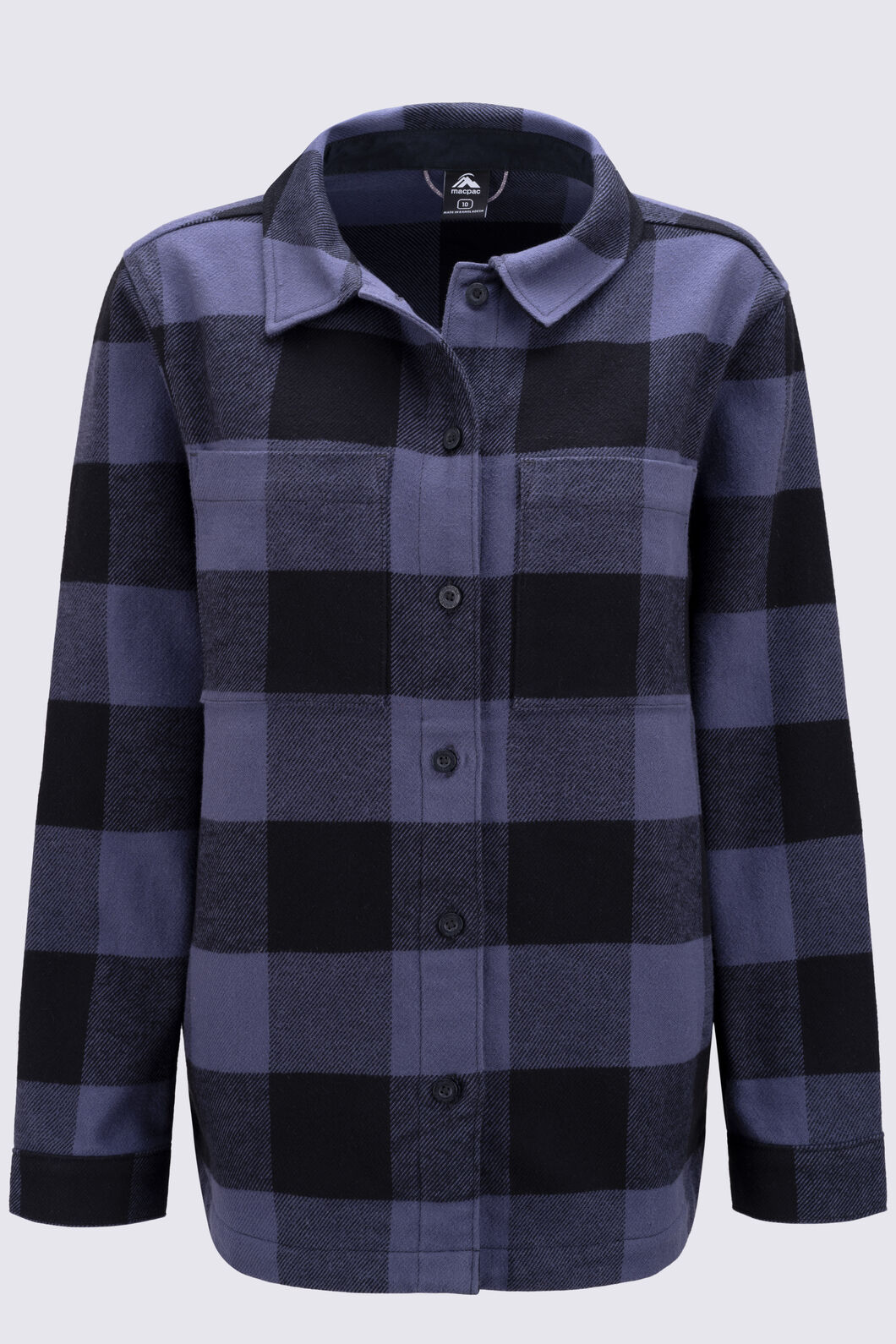 Macpac Women's Hudson Overshirt, Peacoat Plaid, hi-res