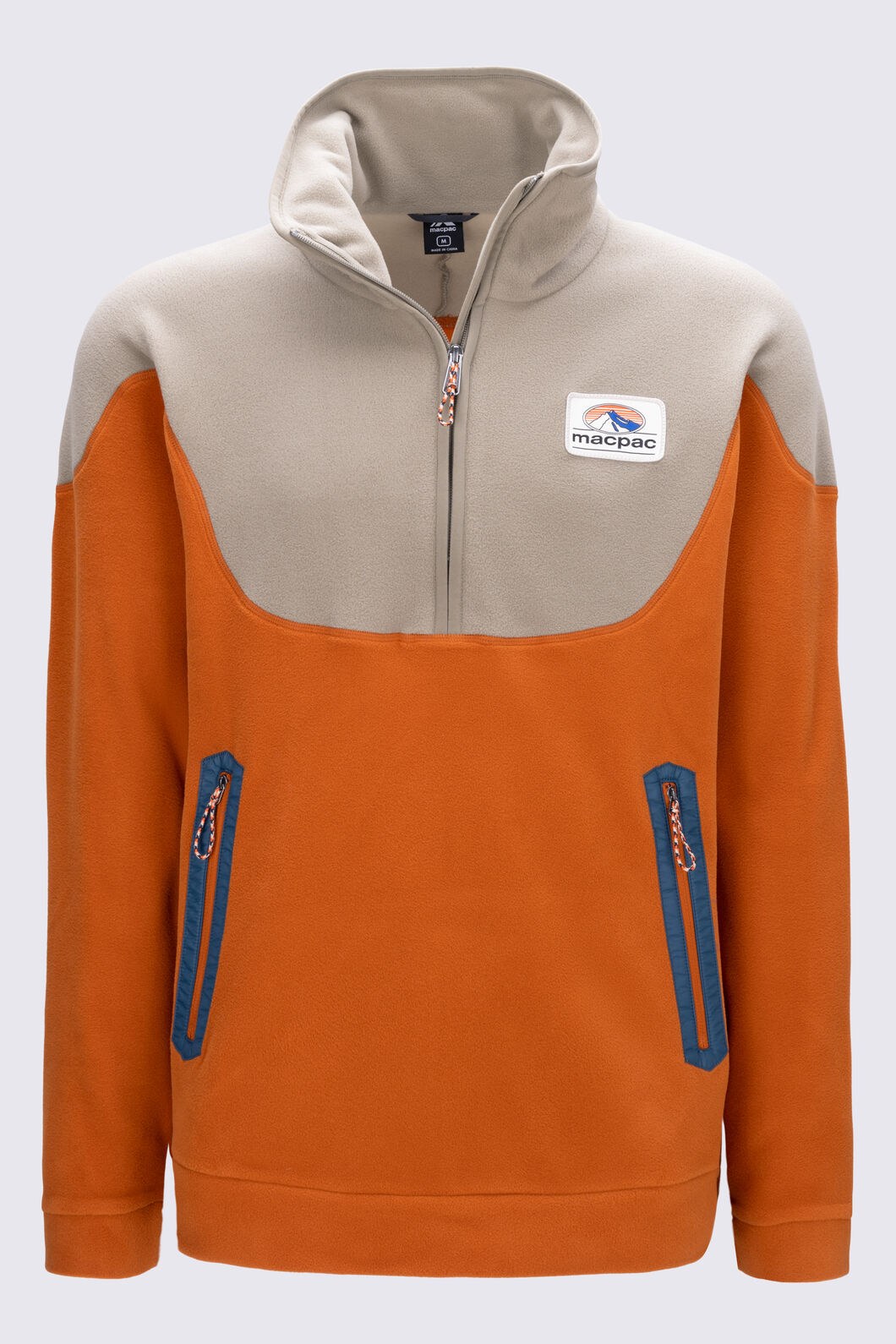 Macpac Men's Originals Fleece Pullover, Kelp/Autumnal, hi-res