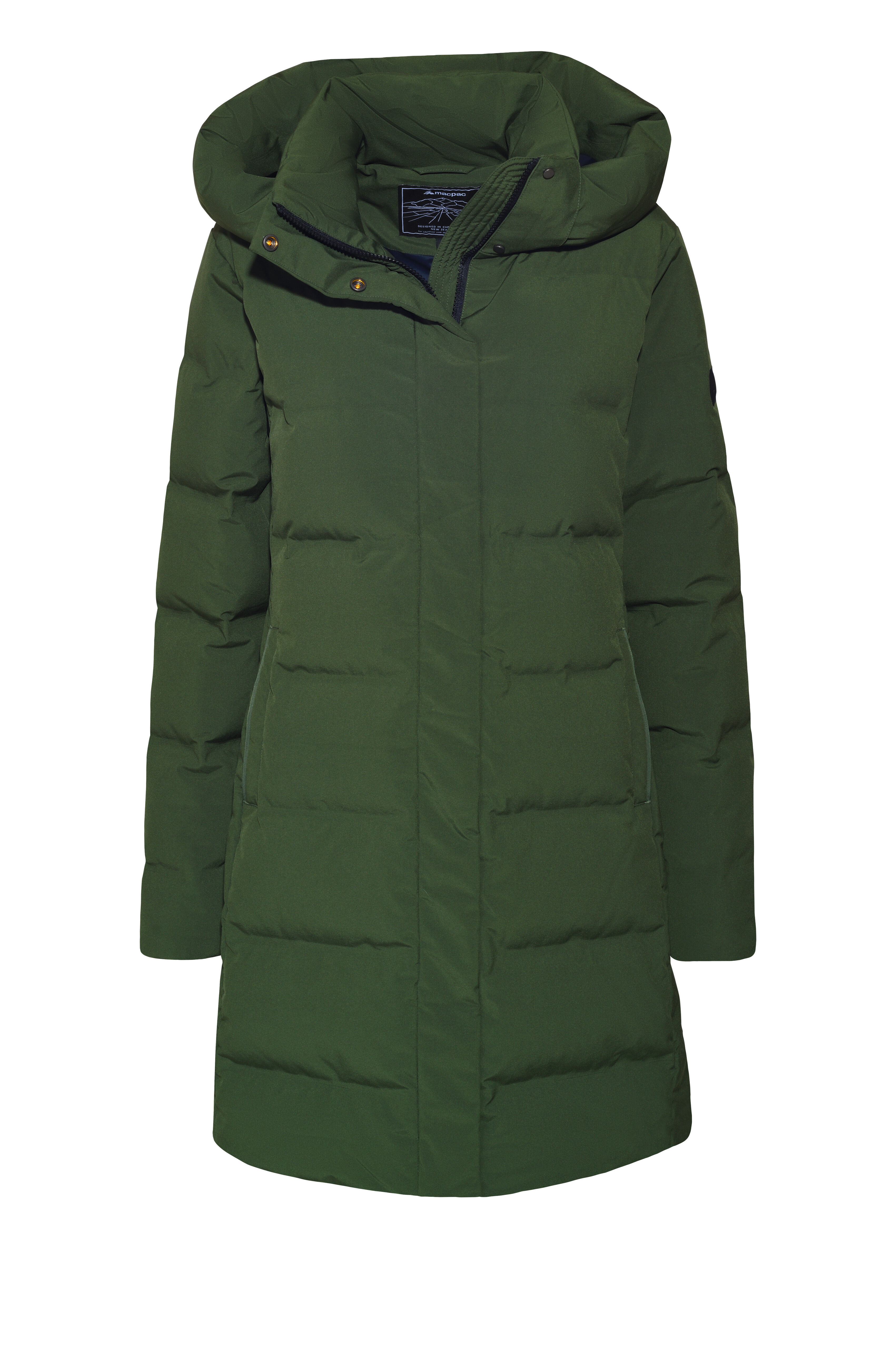 Green down coat womens