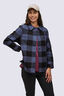 Macpac Women's Hudson Overshirt, Peacoat Plaid, hi-res