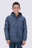 Macpac Kids' Pulsar Alpha Hooded Insulated Jacket, Black/Mountain Print, hi-res