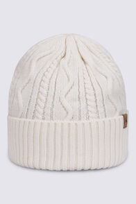 Macpac Cable Knit Merino Blend Beanie, Tofu, hi-res
