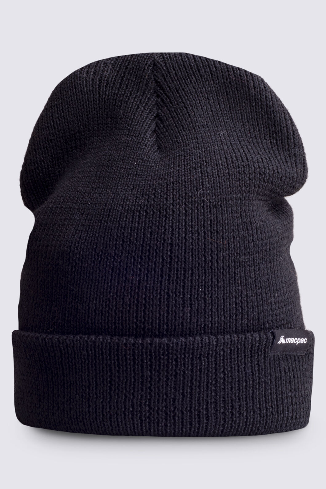 Macpac Chunky Merino Blend Beanie, Black, hi-res