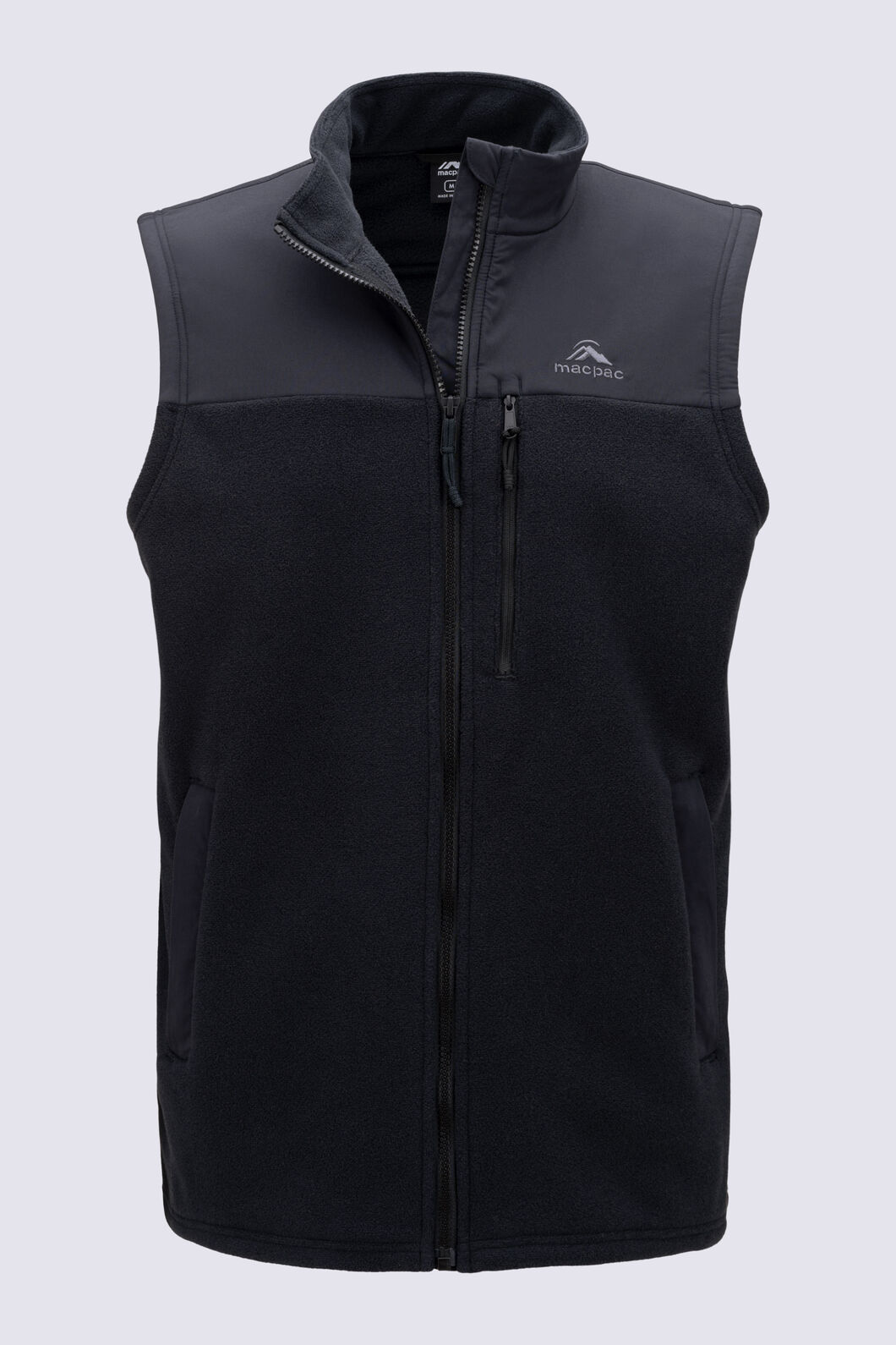 Macpac Men's Haast Fleece Vest, Black, hi-res