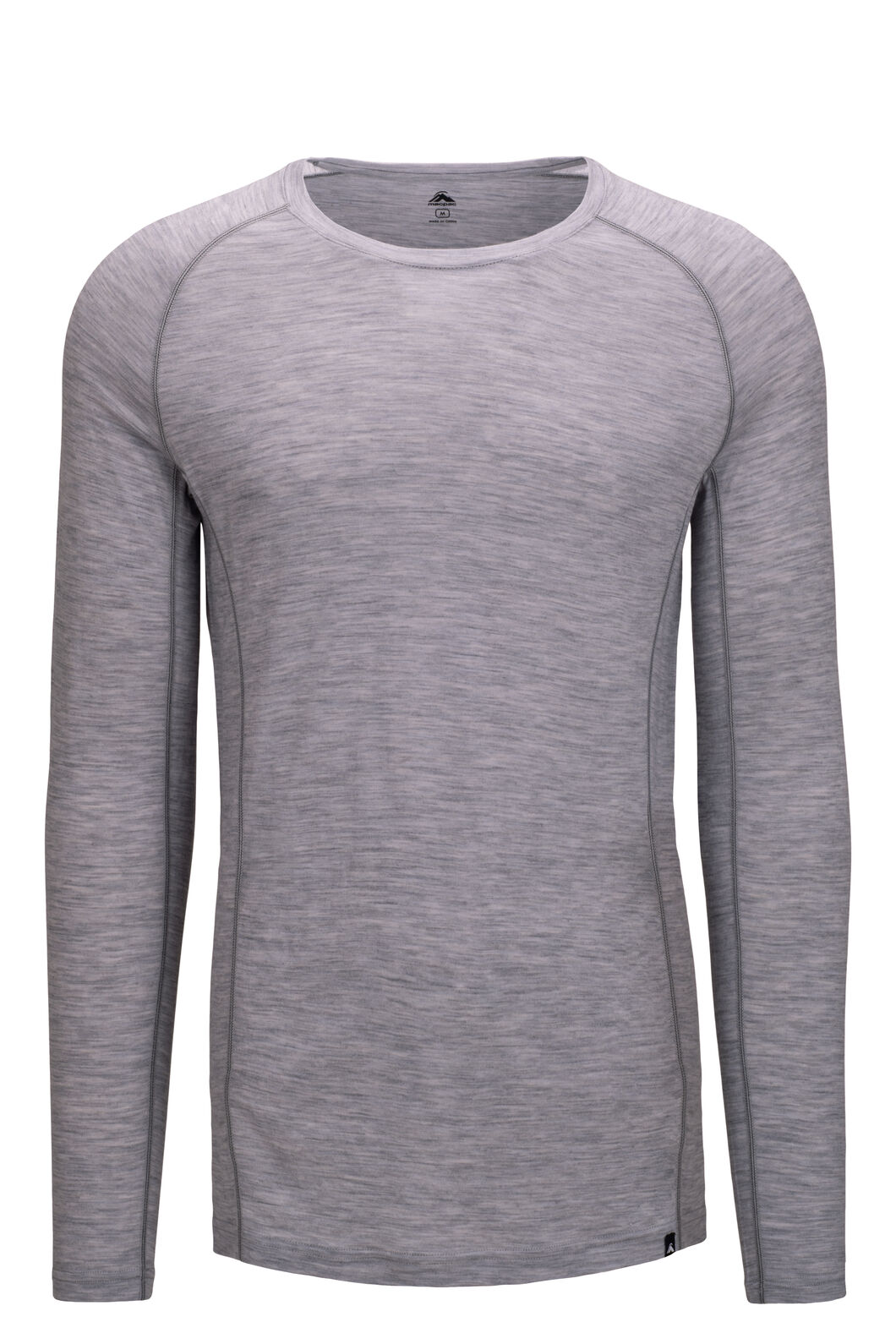 Macpac Men's 150 Merino Long Sleeve Top, Light Grey Marle, hi-res