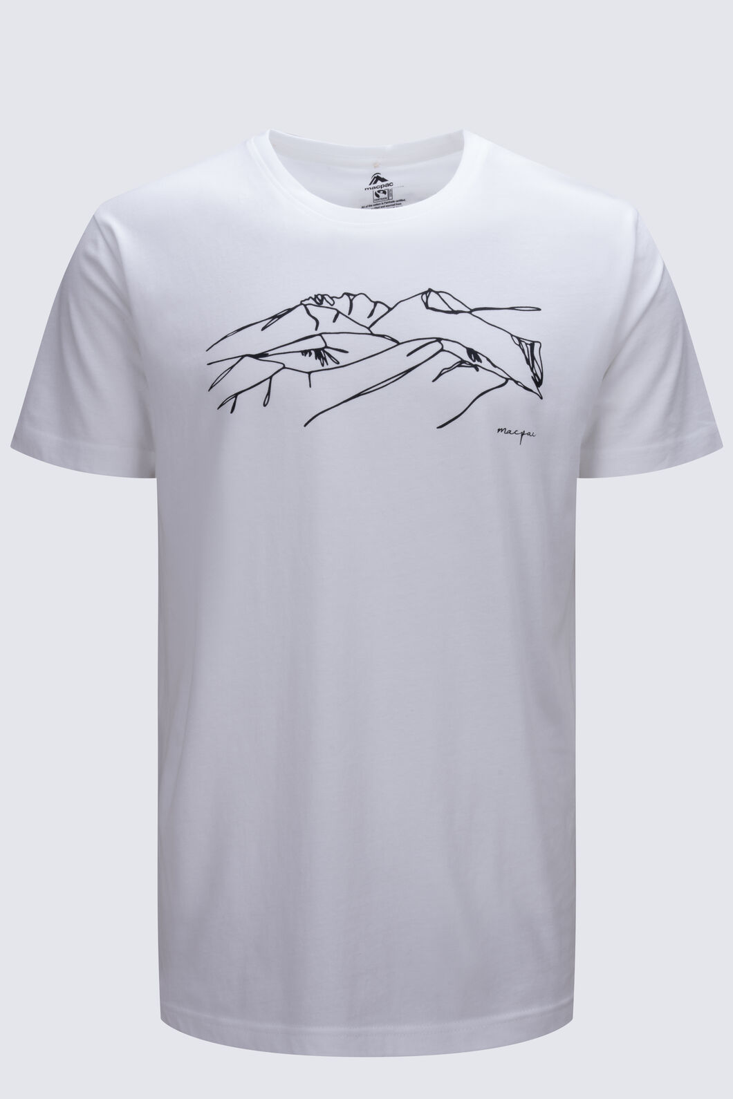 Macpac Men's Taylor Range Fairtrade Organic Cotton Short Sleeve T-Shirt, Bright White, hi-res