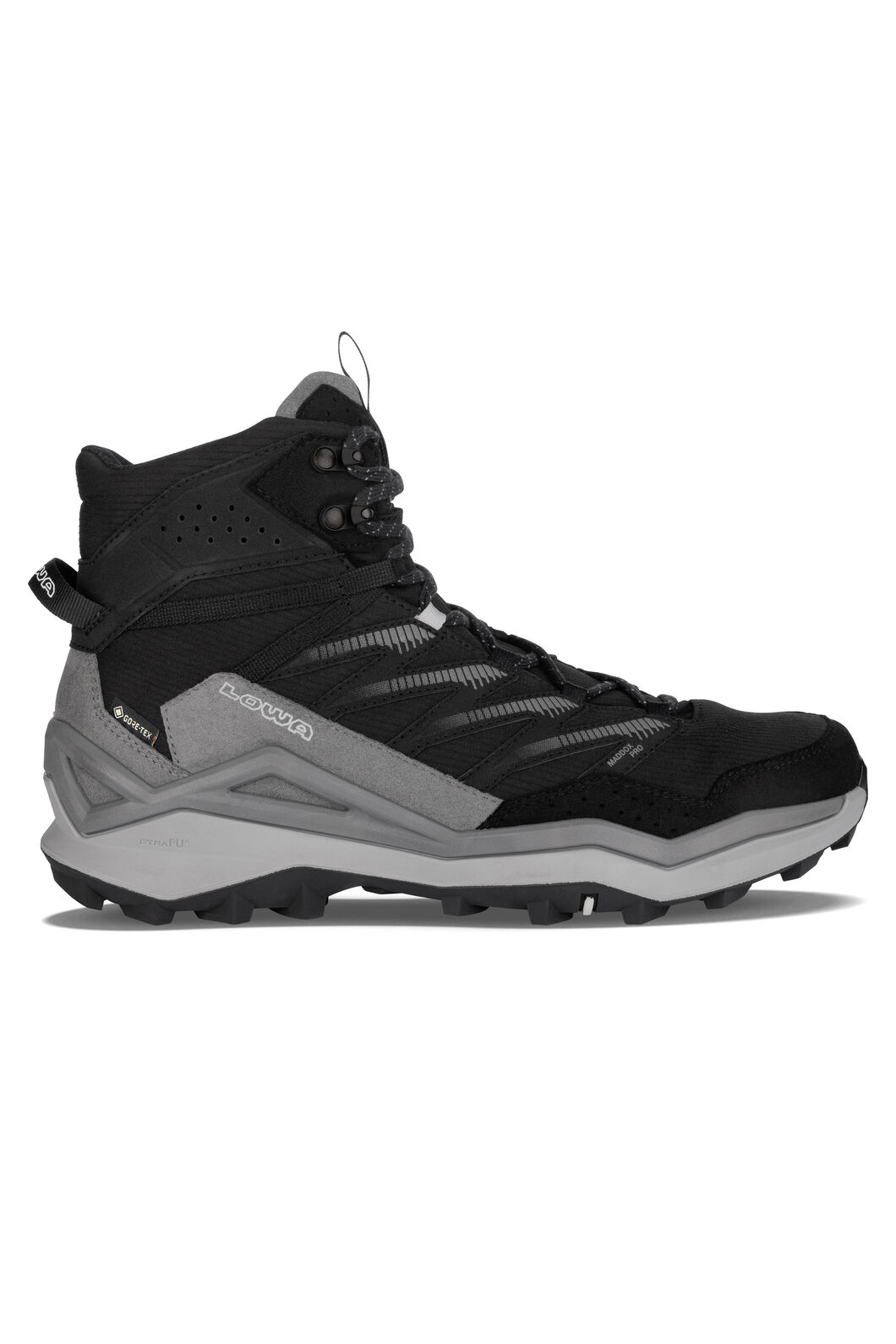 LOWA Men's Maddox Pro GTX&reg; Mid Wide Hiking Boots, Black/Grey, hi-res