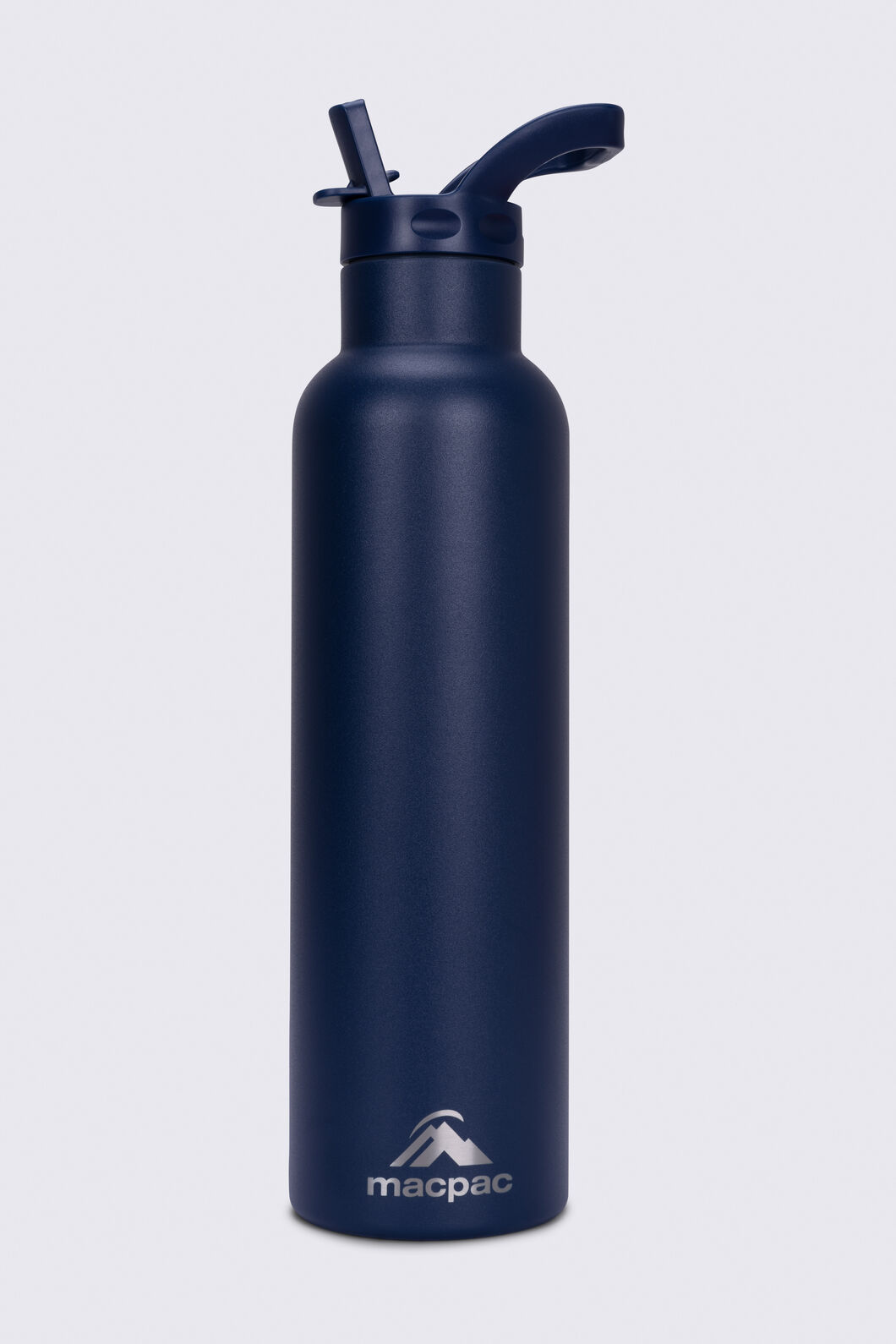 Macpac Insulated Standard Bottle with Straw Lid — 630ml, Navy, hi-res