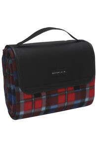 Wanderer Fleece Picnic Rug — 1.5 x 2 m, Red Check, hi-res