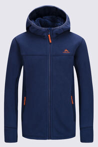 Macpac Kids' Mini Mountain Fleece Hoodie, Navy Iris, hi-res