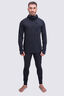 Macpac Men's Prothermal Hooded Fleece Top, Black, hi-res