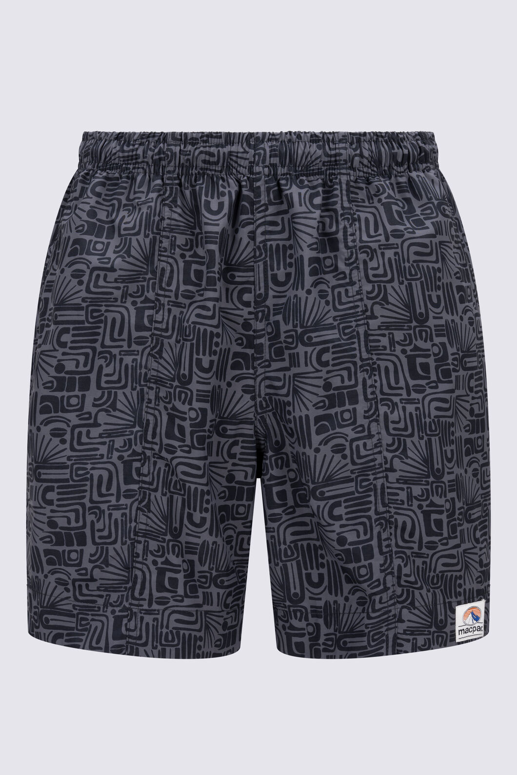 Macpac Men's Winger Shorts, Black/Asphalt Print, hi-res