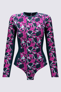 Macpac Women's Southshore Long Sleeve Surfsuit, Deep Teal Shatter, hi-res
