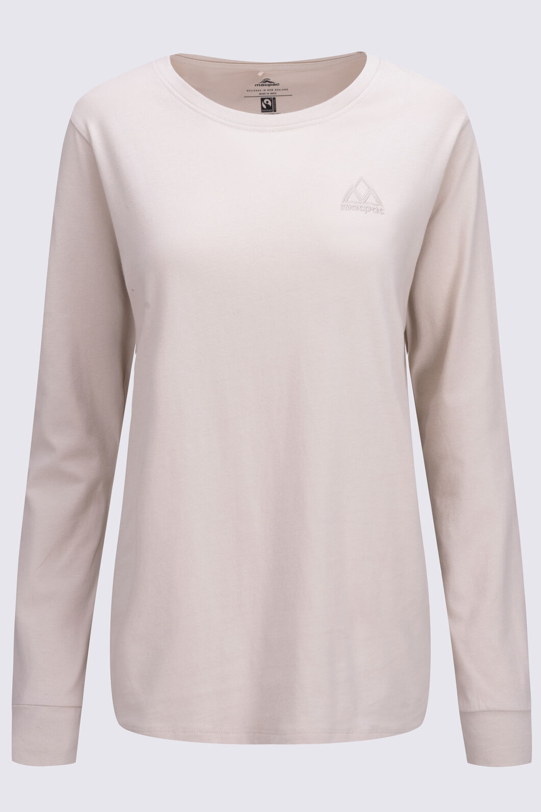 Macpac Women's Vintage Embroidered Fairtrade Organic Cotton Long Sleeve T-Shirt, French Oak, hi-res