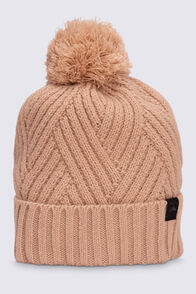 Macpac Criss Cross Pom Pom Beanie, Cuban Sand, hi-res