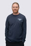 Macpac Men's Waihohonu Hut Fairtrade Organic Cotton Long Sleeve T-Shirt, Navy Marle, hi-res