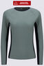 Macpac Women's Long Sleeve Rash Top, Black/Duck Green, hi-res