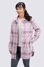 Macpac Women's Cinder Fleece Shirt, Keepsake Lilac Plaid, hi-res
