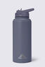 Macpac Insulated Wide Mouth Bottle with Straw Lid — 1L, Slate Grey, hi-res