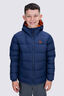 Macpac Kids' Halo Hooded Down Jacket, Naval Academy/Rust, hi-res