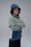 Macpac Kids&rsquo; Heritage Fleece Pullover, Ensign Blue/Hedge Green, hi-res