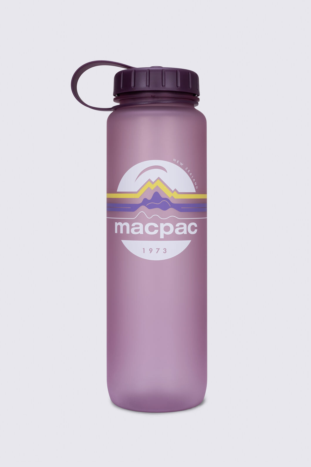 Macpac Soft Touch Water Bottle &mdash; 1L, Retro Logo Grape, hi-res