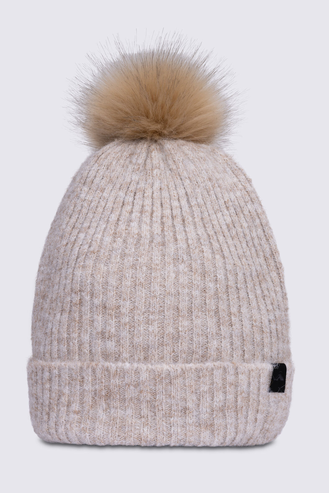 Macpac Melange Pom Pom Beanie, Pumice Stone, hi-res