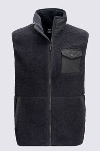 Macpac Men's Hawea Fleece Vest, Black/Black, hi-res