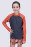 Macpac Kids' Rash Top, Burnt Sienna/Odyssey, hi-res