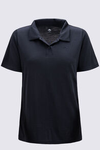 Macpac Women's Venture Merino Blend Polo, Black, hi-res