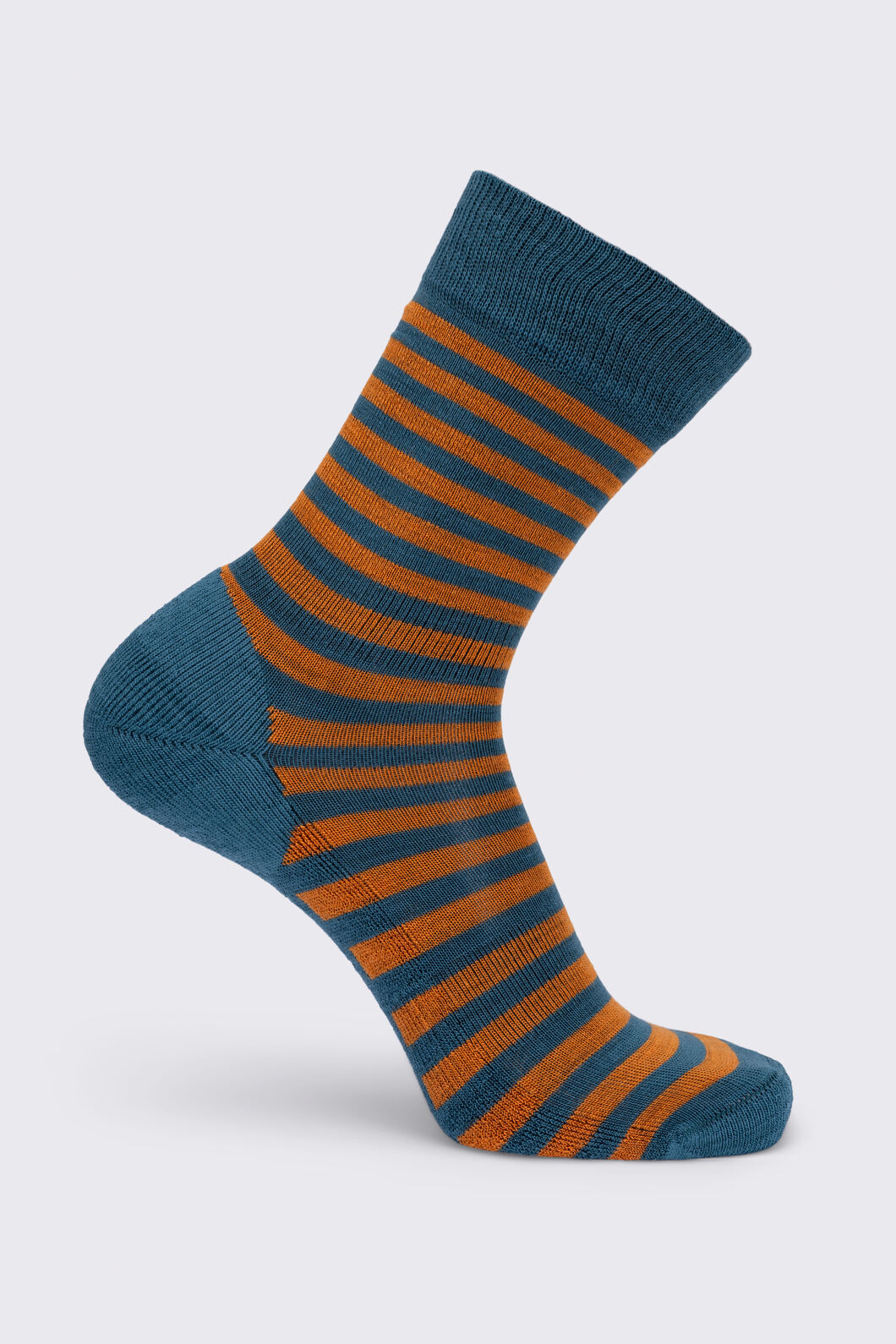 Macpac Footprint Sock, Cove Blue/Marmalade Strip, hi-res