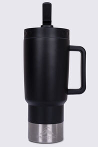 Macpac Insulated Travel Tumbler with Straw Lid — 880ml, Black, hi-res