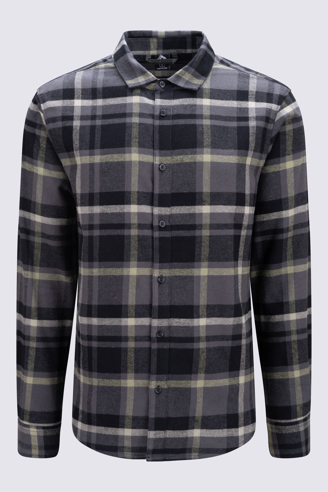 Macpac Men's Sutherland Slim Flannel Shirt, Asphalt Plaid, hi-res