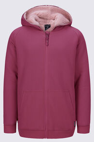Macpac Kids' Waffle Sherpa Hooded Jacket, Malaga, hi-res