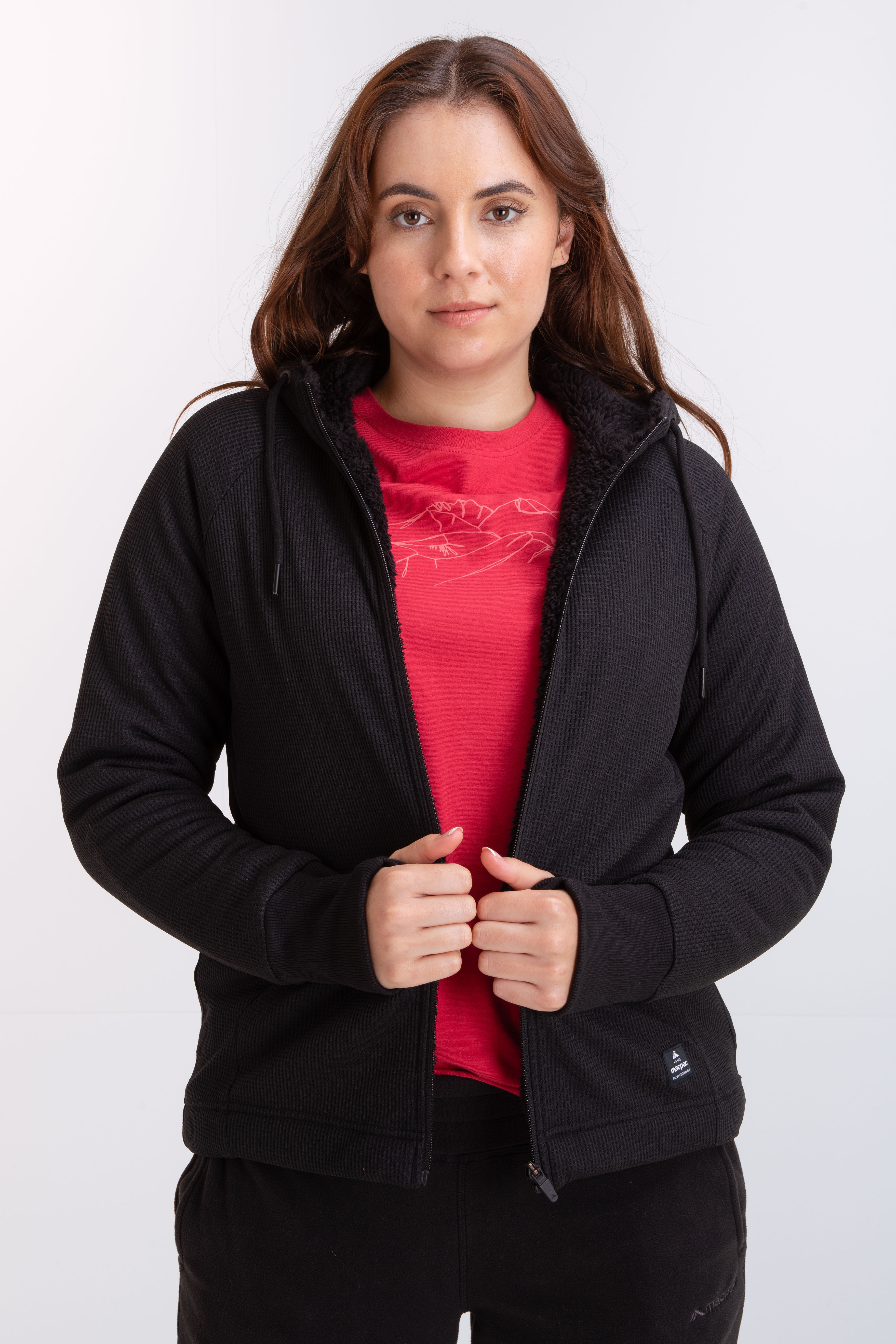 Macpac waffle sherpa hot sale hoody