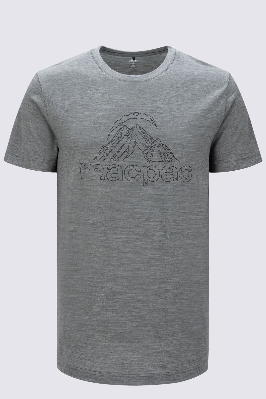 Macpac Men&rsquo;s Logo Merino 180 T-Shirt, Agave Marle, hi-res