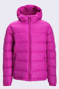 Macpac Kids' Halo Hooded Down Jacket, Festival Fuchsia, hi-res