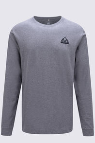 Macpac Men's Vintage Embroidered Fairtrade Organic Cotton Long Sleeve T-Shirt, Grey Marle, hi-res