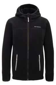 Macpac Kids' Mini Mountain Hooded Fleece Jacket, Black/High RIse, hi-res