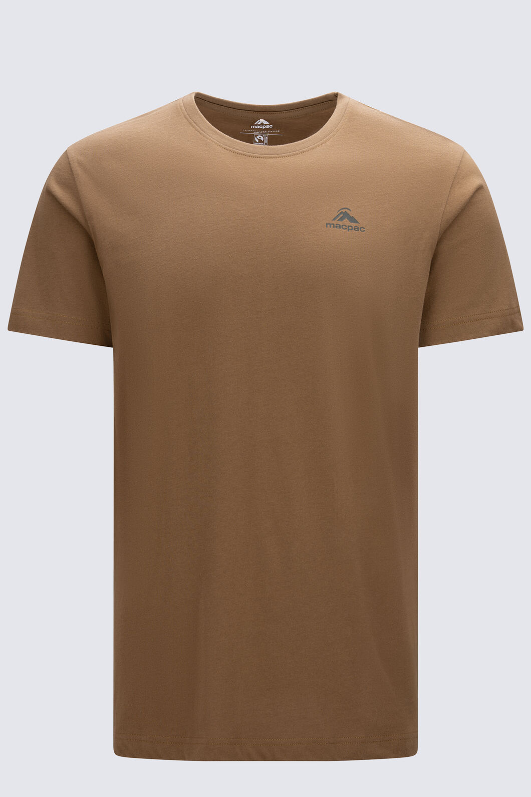 Macpac Men's Abel Tasman Topo Fairtrade Organic Short Sleeve T-Shirt, Kangaroo, hi-res