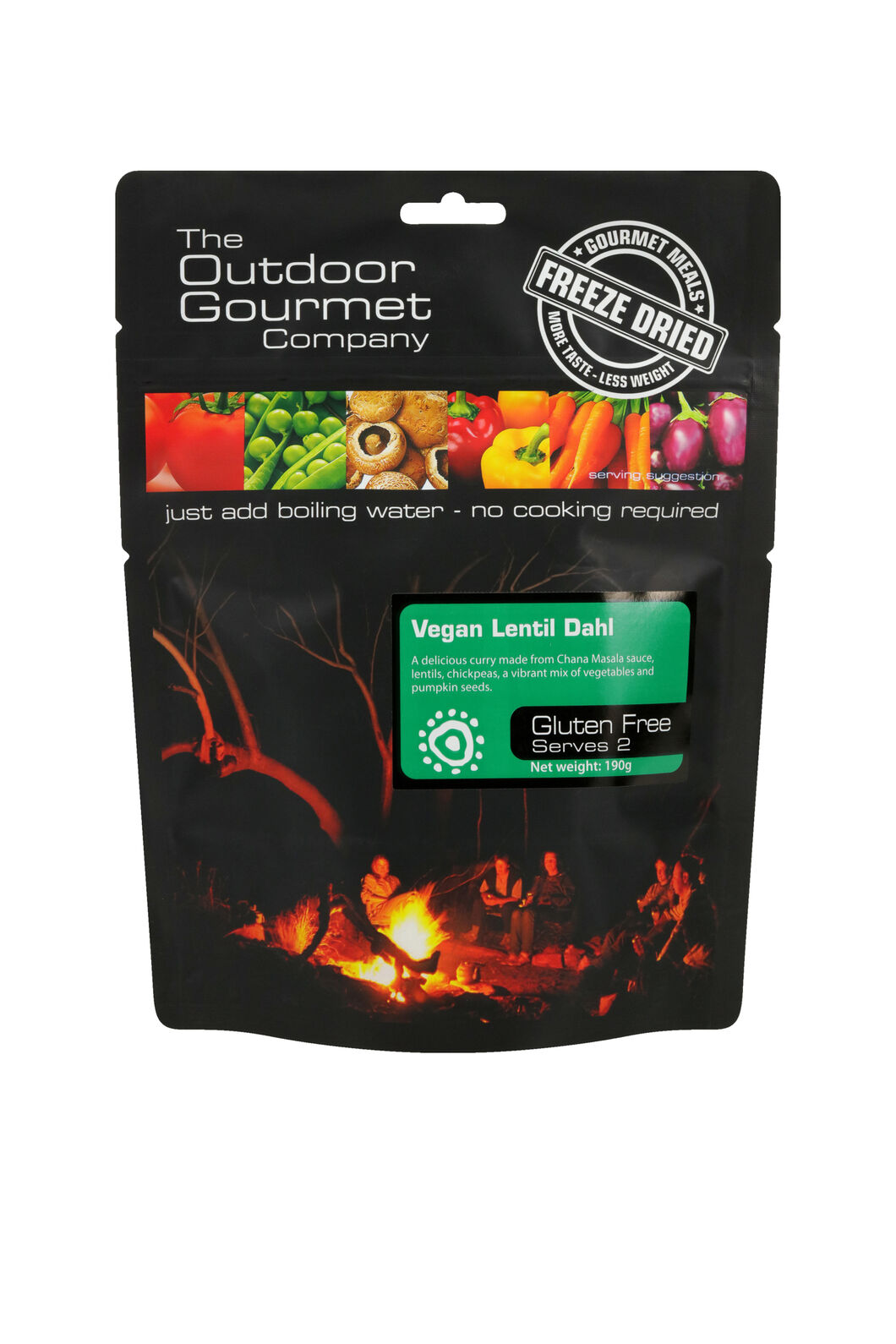 The Outdoor Gourmet Company Vegan Lentil Dahl —190 g, Black, hi-res
