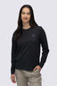 Macpac Women's Vintage Embroidered Fairtrade Organic Cotton Long Sleeve T-Shirt, BLACK MARLE, hi-res