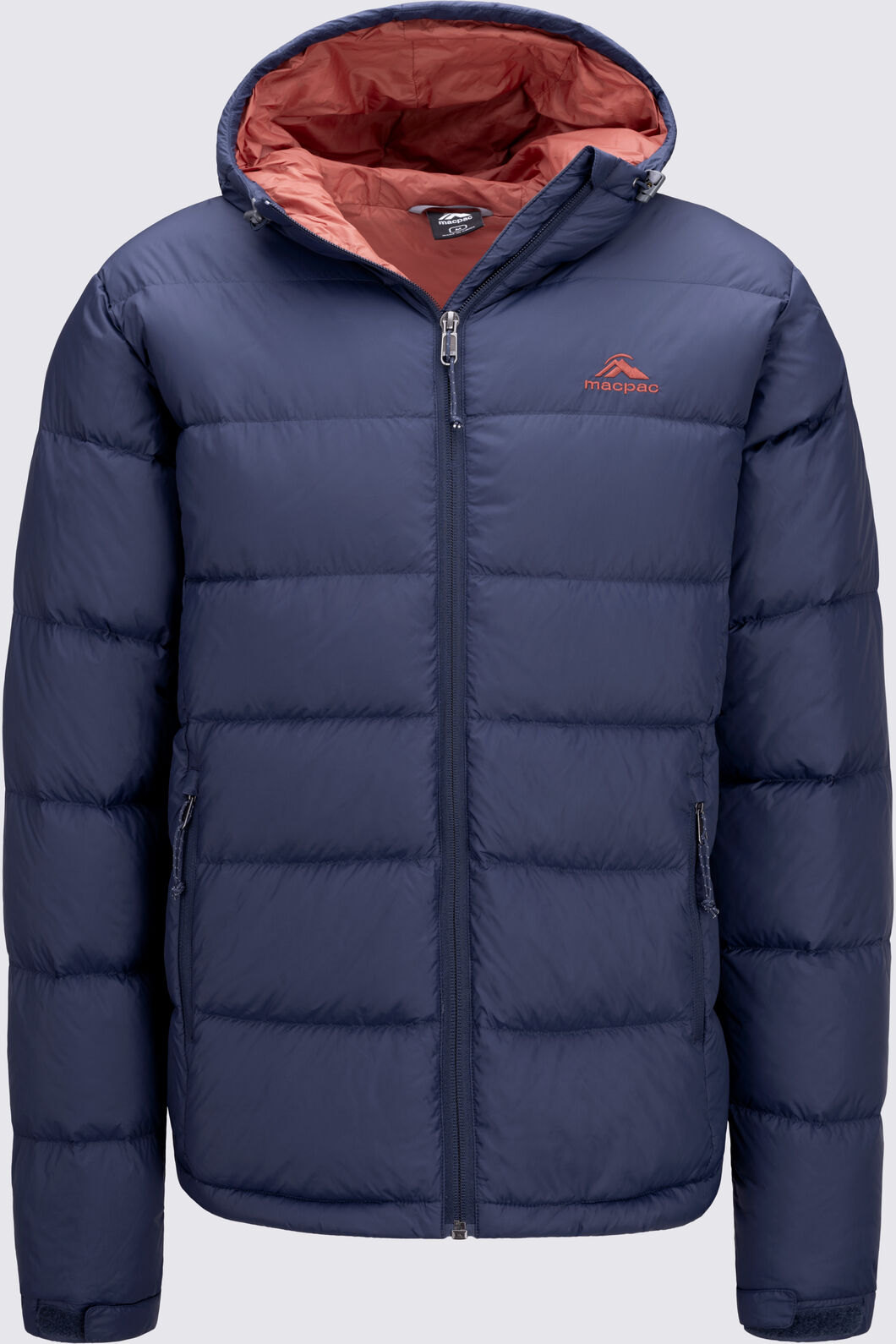 Macpac Men's Halo Hooded Down Jacket ♺, Navy Iris/Red Ochre, hi-res