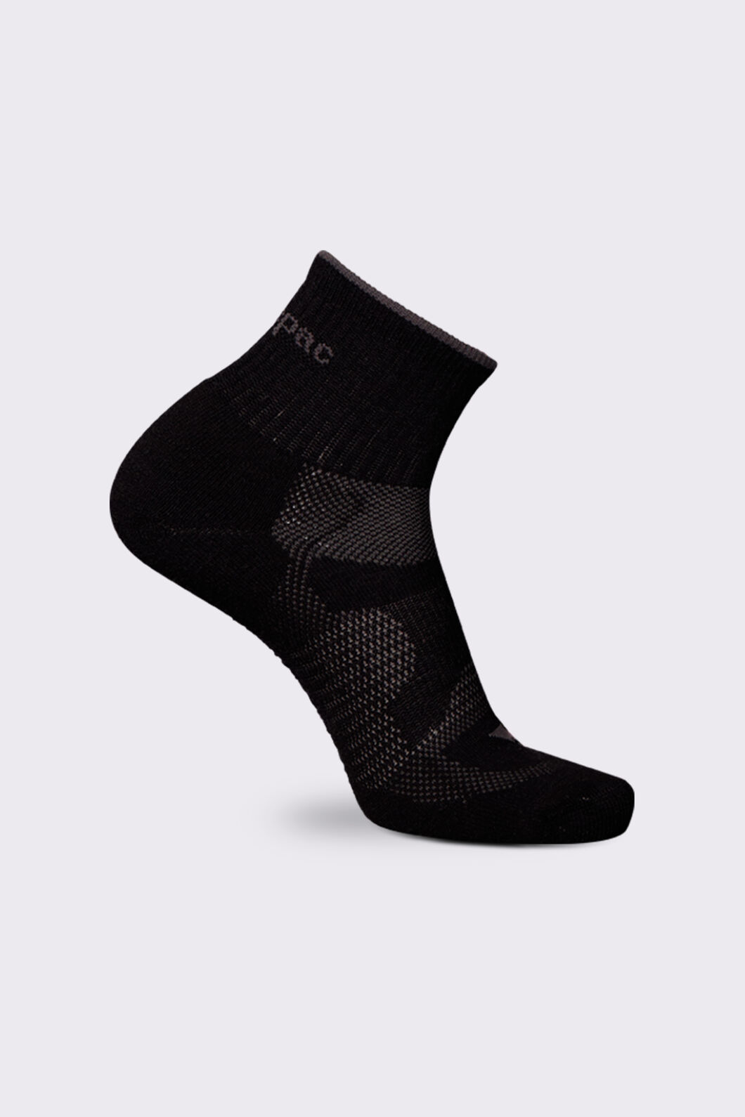 Macpac Merino Quarter Sock, Black/Black, hi-res