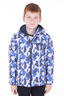 Macpac Kids' Pulsar Alpha Hooded Insulated Jacket, Blue Camo/Black Iris, hi-res