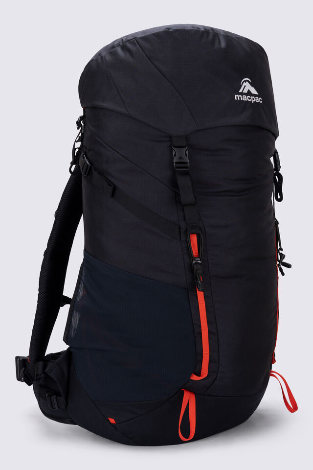 Macpac Bushline 60+8L Hiking Backpack, Black/Orange